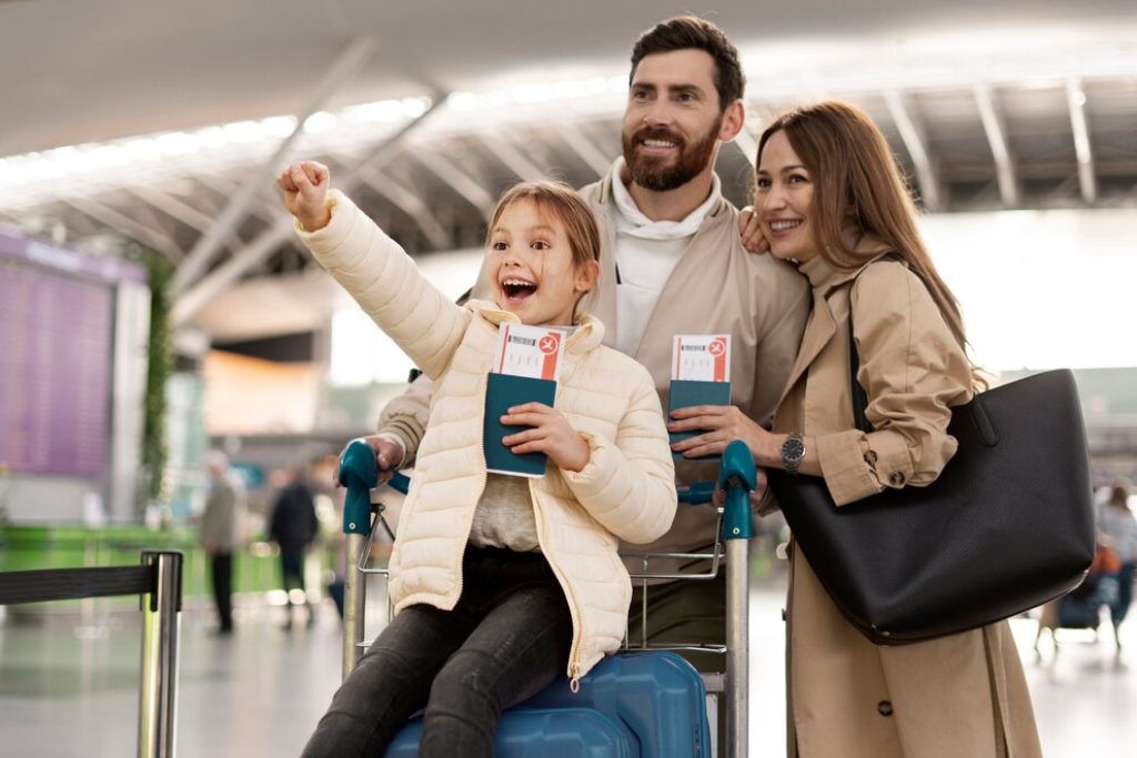 A Happy Family Travelling To Canada While Being Protected By Visitor Visa Insurance
